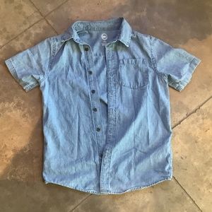 Wonder Nation 10 12 Large boys shirt denim chambray cotton button down BUNDLE